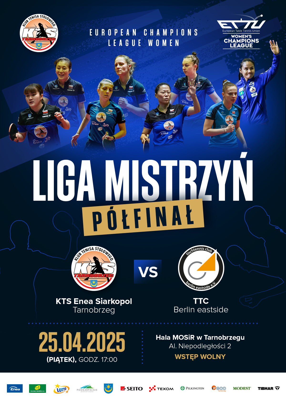 KTS Enea Siarkopol Tarnobrzeg vs TTC Berlin eastside w Lidze Mistrzyń